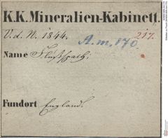 Etiketten zu Fluorit (NHMW-MIN-Am170)